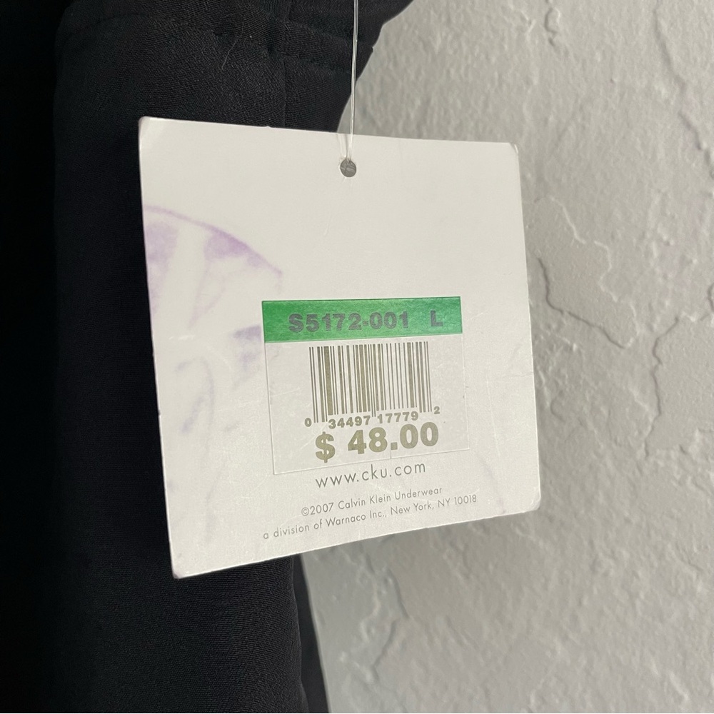 Y2K Calvin Klein Deadstock Black Sheer Slip Dress Mini Women's Size Large NWT - Picture 9 of 11